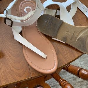 Ladies size 9.5 White sandals
